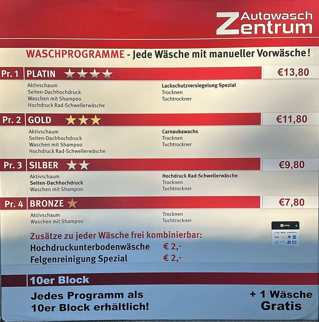 Waschprogramme Preise